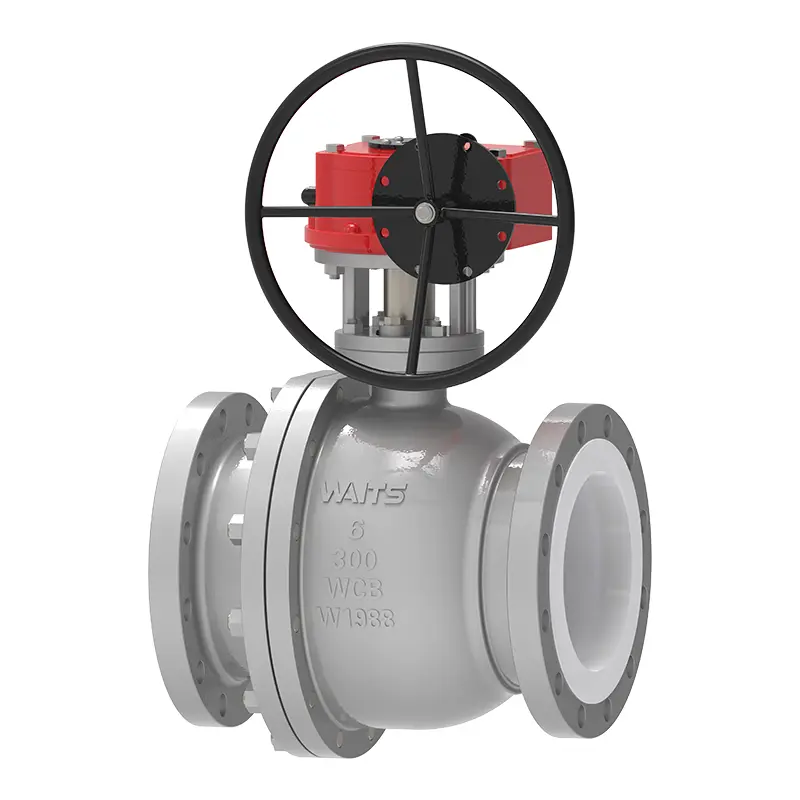 Gear Ptfe วาล์วลูกบอลที่มีเส้นสาย