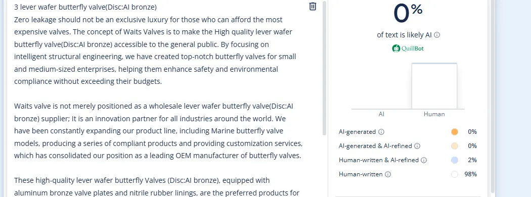 Lever Wafer Concentric Butterfly Valve Al Bronze Disc